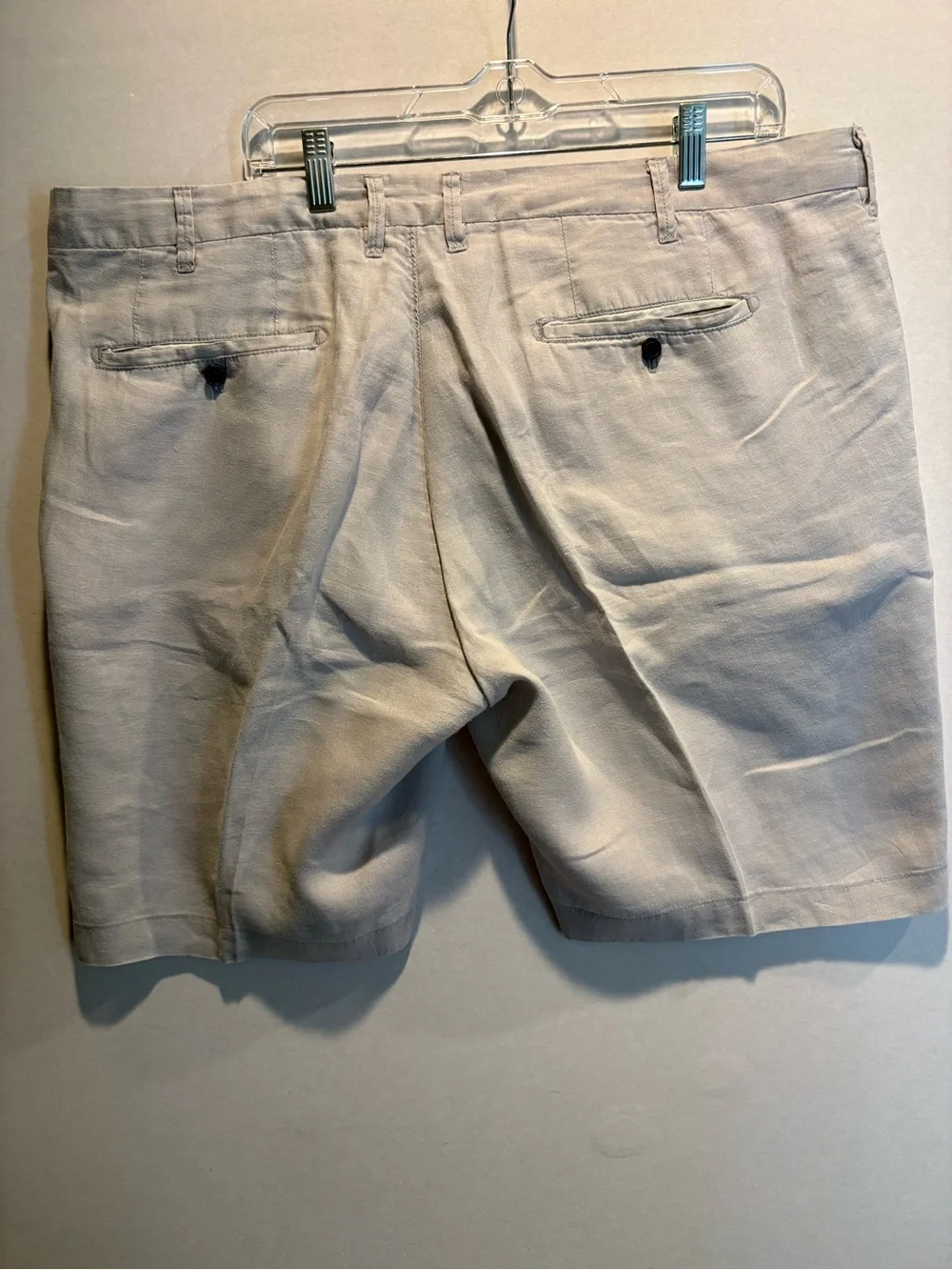 Ganesh - Men's Flat Front Linen Shorts. Size 40. Off White